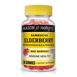 Смесь экстрактов Mason Natural Elderberry With Echinacea & Propolis 60 Gummies Raspberry