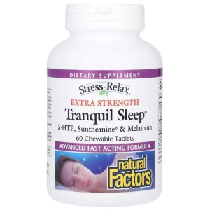 Комплекс для сна Natural Factors Stress-Relax Tranquil Sleep Extra Strength 60 Chewable Tabs