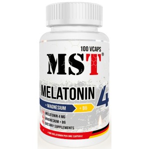 Витаминно-минеральный комплекс для спорта MST Nutrition Melatonin 4 + Magnesium + B6 100 Veg Caps