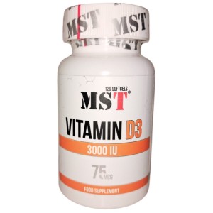Витамин D для спорта MST Nutrition Vitamin D3 3000 IU 120 Caps