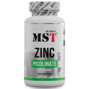 Микроэлемент Цинк для спорта MST Nutrition Zinc Picolinate 100 Tabs