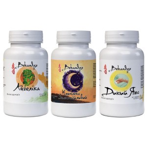 Комплекс при менопаузе Bekandze Анжелика (Дудник китайский) + Комплекс Успокоивающий + Дикий Ямс 60+60+60 Tabs