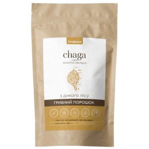 Грибной комплекс Fungipapa Чага (Inonotus obliquus) - грибной порошок 120 г /60 порций/