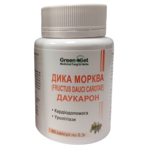 Урологический препарат GreenSet Дикая Морковь (Fructus Dauci Carotae) - Даукарон - Уролитиазы, Кардиопомощь 60 капсул