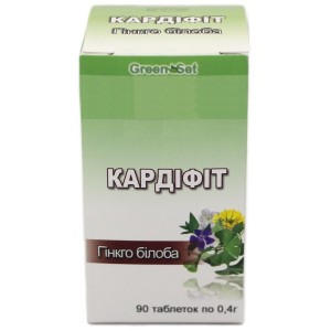 Комплекс для профилактики работы сердца GreenSet Кардифит - Гинкго билоба 90 таблеток