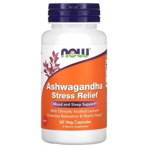 Ашваганда NOW Foods Ashwagandha Stress Relief 60 Veg Caps