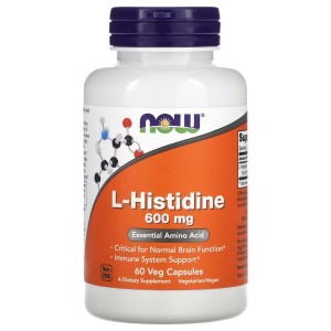 Натуральная добавка для иммунитета NOW Foods L-Histidine 600 mg 60 Veg Caps