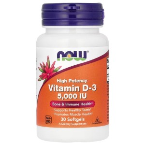 Витамин D NOW Foods Vitamin D-3 5000 IU 30 Softgels