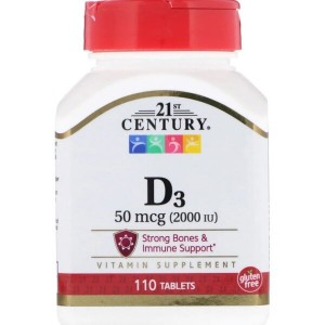 Витамин D 21st Century Vitamin D3 2000 IU 110 Tabs