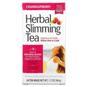 Заменитель питания 21st Century Herbal Slimming Tea Caffeine Free 24 Tea Bags Cranraspberry