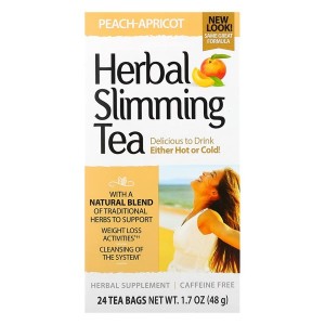 Заменитель питания 21st Century Herbal Slimming Tea Caffeine Free 24 Tea Bags Peach Apricot