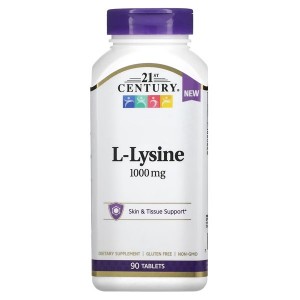 Лизин 21st Century L-Lysine 1000 mg 90 Tabs