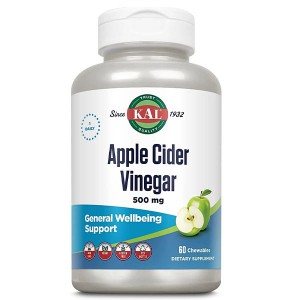 Яблочный уксус KAL Apple Cider Vinegar 500 mg 60 Chewables Apple