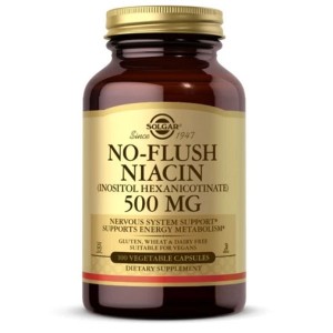 Ниацин Solgar No-Flush Niacin (Vitamin B3) (Inositol Hexanicotinate) 500 mg 100 Veg Caps