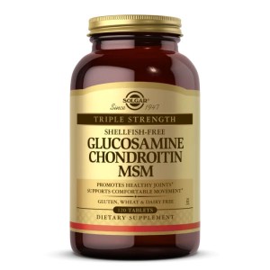 Препарат для суставов и связок Solgar Triple Strength Glucosamine Chondroitin MSM, Shellfish-Free 120 Tabs