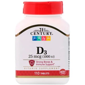 Витамин D 21st Century Vitamin D3 1000 IU 25 mcg 110 Tabs
