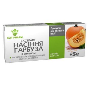 Комплекс для профилактики давления и кровообращения Elit-Pharm Экстракт Семян Тыквы с Селеном 40 таб