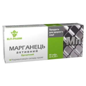 Микроэлемент Марганец Elit-Pharm Марганец Активный 40 таб