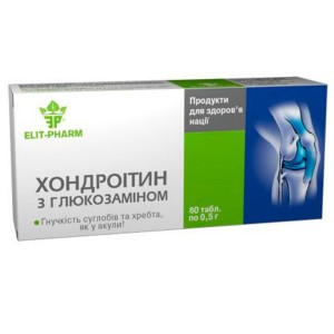 Препарат для суставов и связок Elit-Pharm Хондроитин с Глюкозамином 80 таб