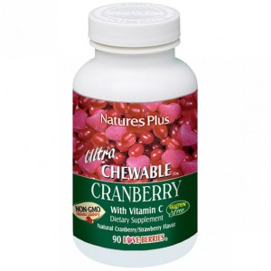 Клюква Nature's Plus Ultra Chewable Cranberry 90 Chewable Tabs Cranberry-Strawberry flavor