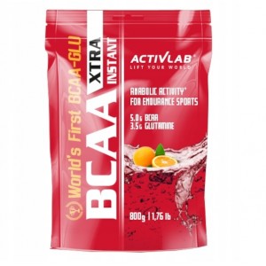 Аминокислота BCAA для спорта Activlab BCAA Xtra Instant +L-Glutamine 800 g /80 servings/ Orange