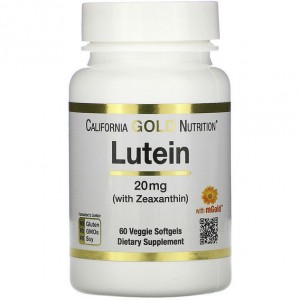 Лютеин California Gold Nutrition Lutein with Zeaxanthin 20 mg 60 Veg Softgels CGN-01408