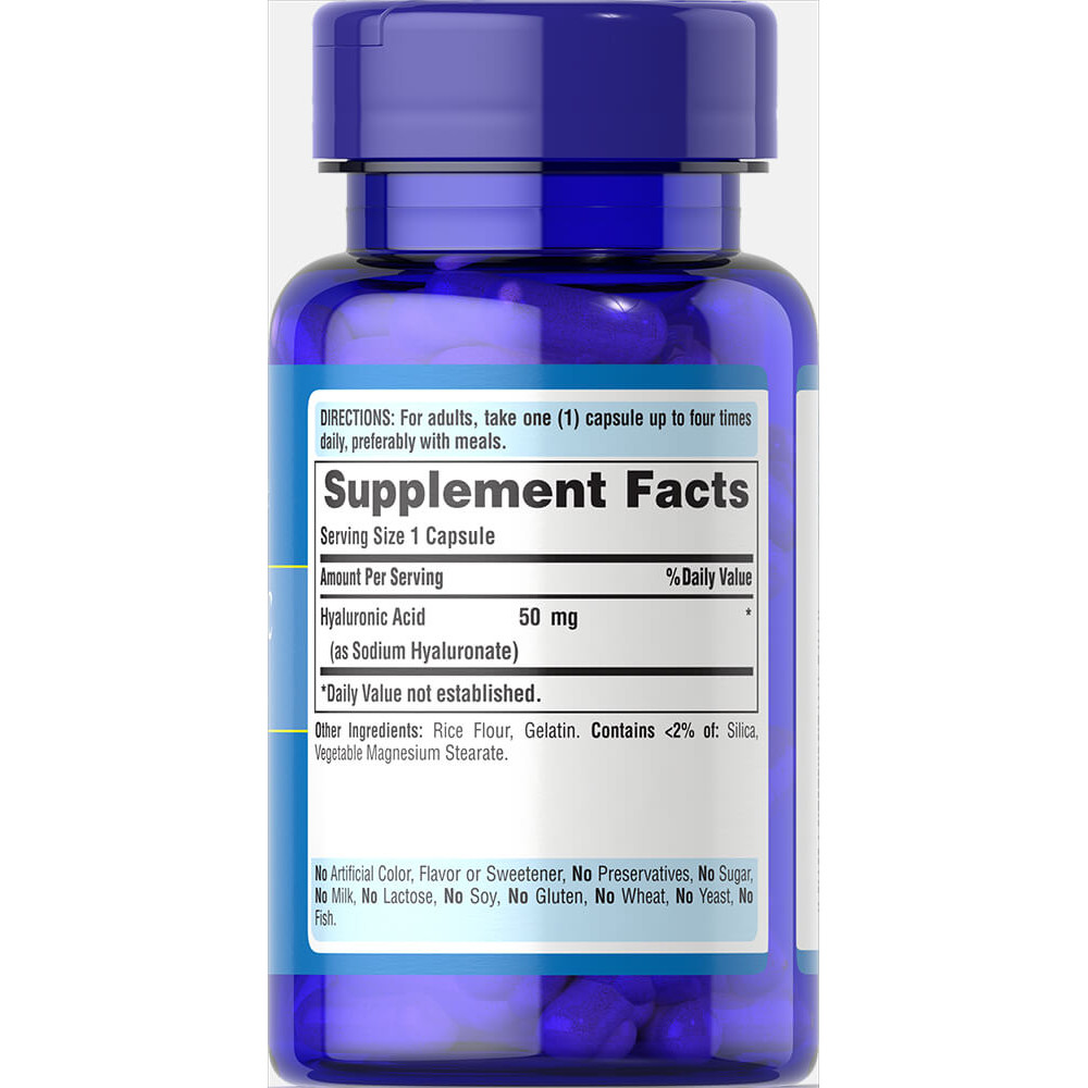 Гіалуронова кислота Puritan's Pride Hyaluronic Acid 50 mg 60 Caps