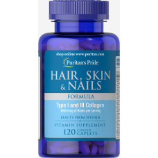 Комплекс для шкіри, волосся, нігтів Puritan's Pride Hair, Skin & Nails Formula 120 Caplets