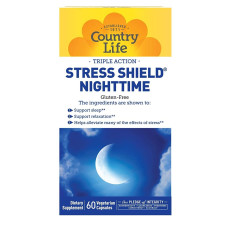 Комплекс для профілактики нервової системи Country Life Stress Shield Nighttime 60 Caps