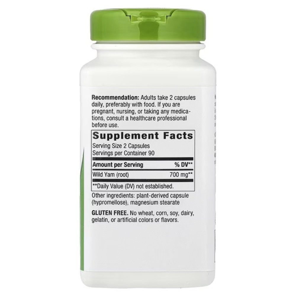 Дикий ямс Nature's Way Wild Yam Root 350 mg per capsule 180 Veg Caps NWY-15350