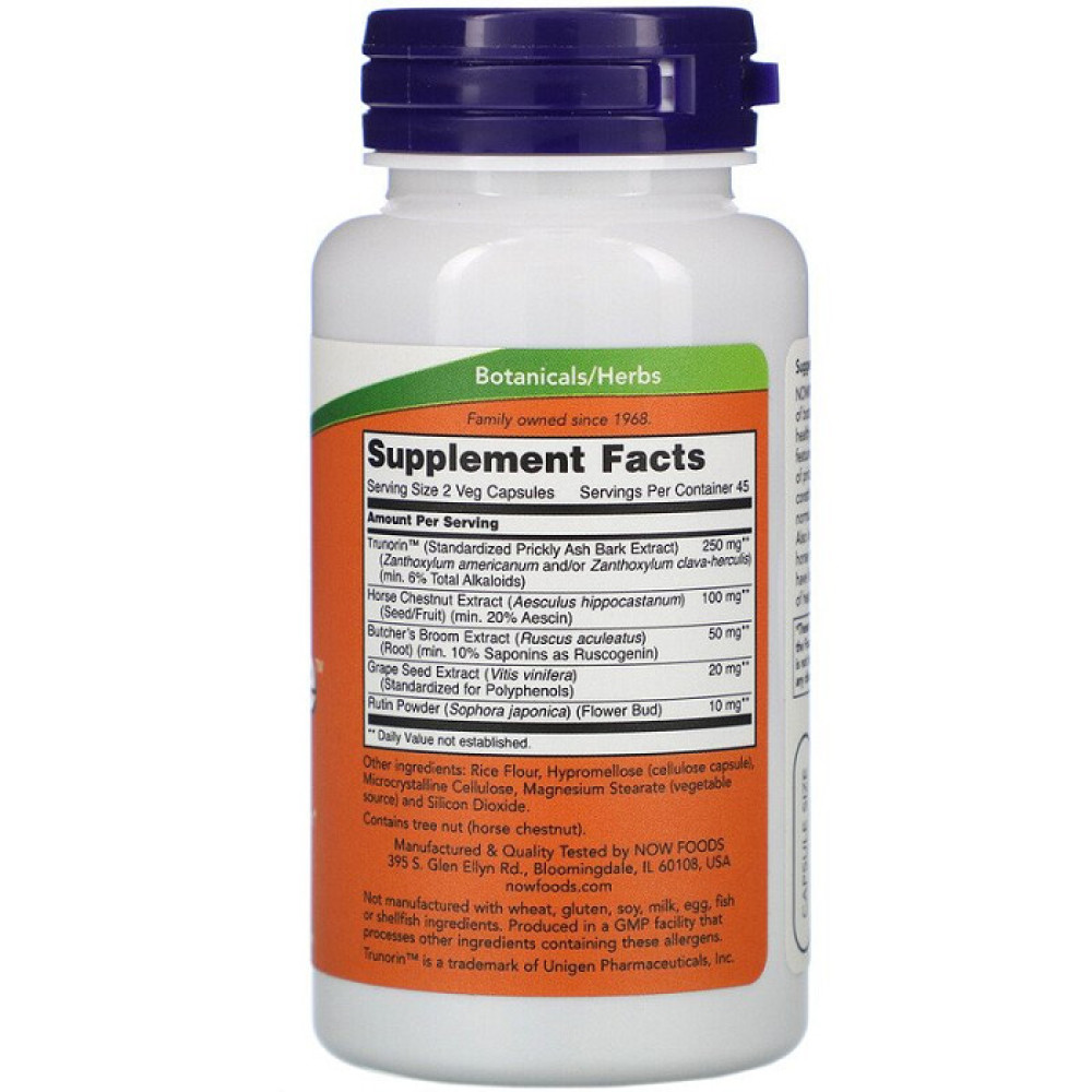 Комплекс для профілактики тиску та кровообігу NOW Foods Vein Supreme 90 Veg Caps