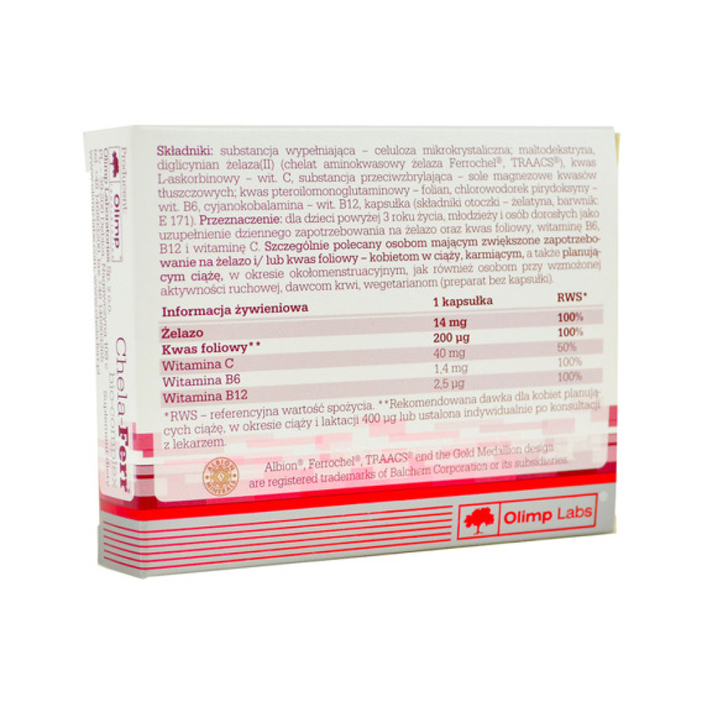 Вітамінно-мінеральний комплекс для спорту Olimp Nutrition Chela-Ferr bio-complex 30 Caps