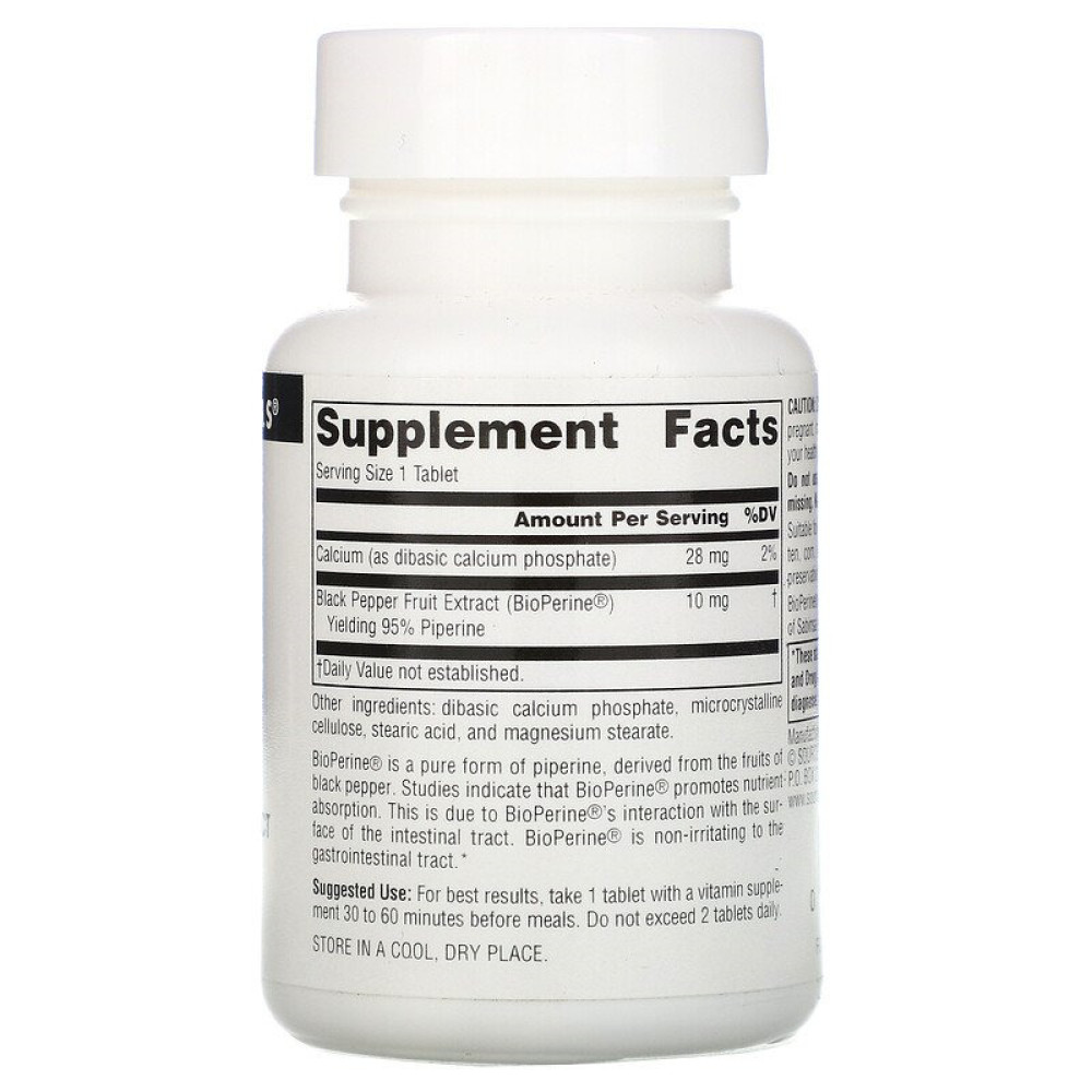 Комплекс для травлення Source Naturals BioPerine 10 mg 120 Tabs