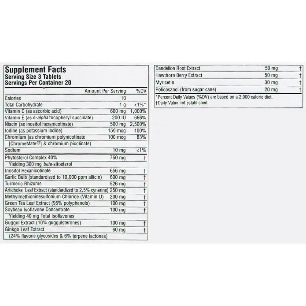 Комплекс для профілактики тиску та кровообігу Source Naturals Policosonol Cholesterol Complex 60 Tabs