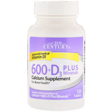 Мультимінеральний комплекс 21st Century 600+D3 Plus Minerals 120 Tabs