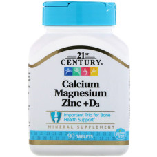 Мультимінеральний комплекс 21st Century Cal Mag Zinc + D3 90 Tabs