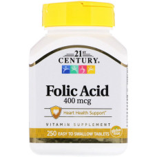Фолієва кислота 21st Century Folic Acid 400 mcg 250 Tabs