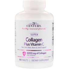 Колаген 21st Century Super Collagen Plus Vitamin C 6000 mg 180 Tabs