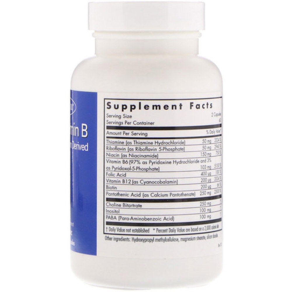 В комплекс Allergy Research Group Super Vitamin B Complex 120 Caps ALG-70340