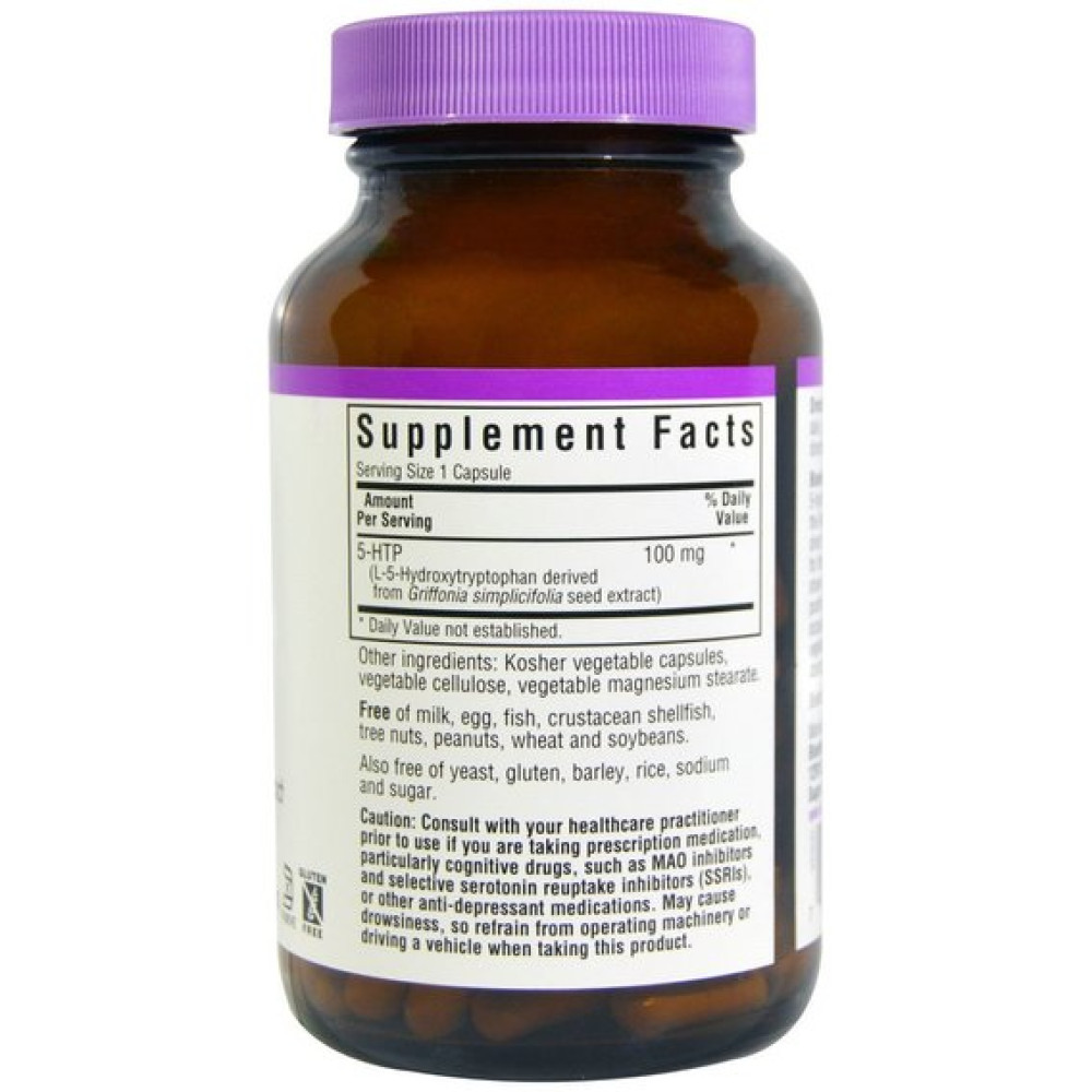 Триптофан Bluebonnet Nutrition 5-HTP 100 mg 60 Veg Caps BLB0051