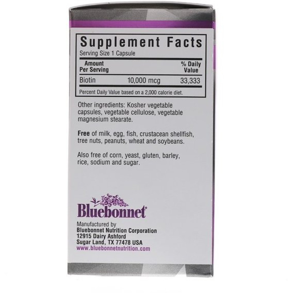 Біотин Bluebonnet Nutrition Beautiful Ally Biotin 10000 mcg 90 Veg Caps