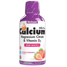 Мікроелемент Кальцій Bluebonnet Nutrition Calcium Magnesium Citrate + Vitamin D3, 16 oz 473 ml Natural Strawberry Flavor BLB0692