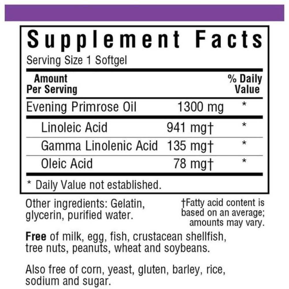 Олія вечірньої примули Bluebonnet Nutrition Evening Primrose Oil 1300 mg 60 Softgels BLB0921