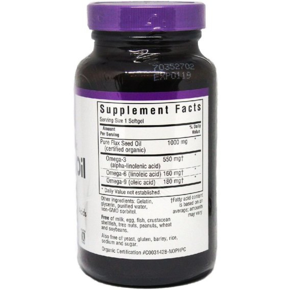 Лляна олія Bluebonnet Nutrition Flax Seed Oil 1000 mg 100 Softgels BLB0922