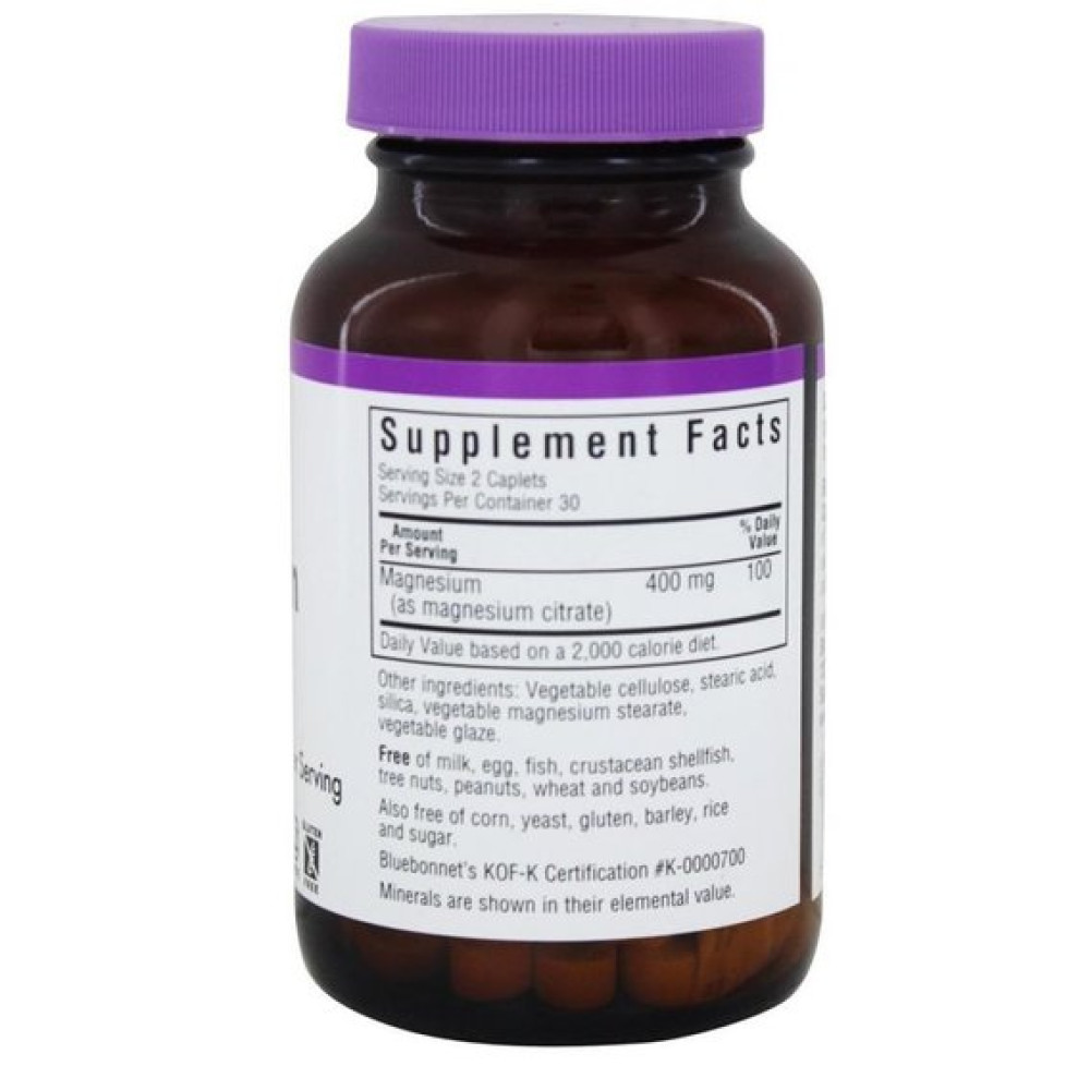 Мікроелемент Магній Bluebonnet Nutrition Magnesium Citrate 60 Caps
