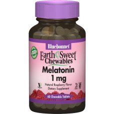 Мелатонін для сну Bluebonnet Nutrition Earth Sweet Chewables Melatonin 1 mg 60 Chewable Tabs Natural Raspberry Flavor BLB0990