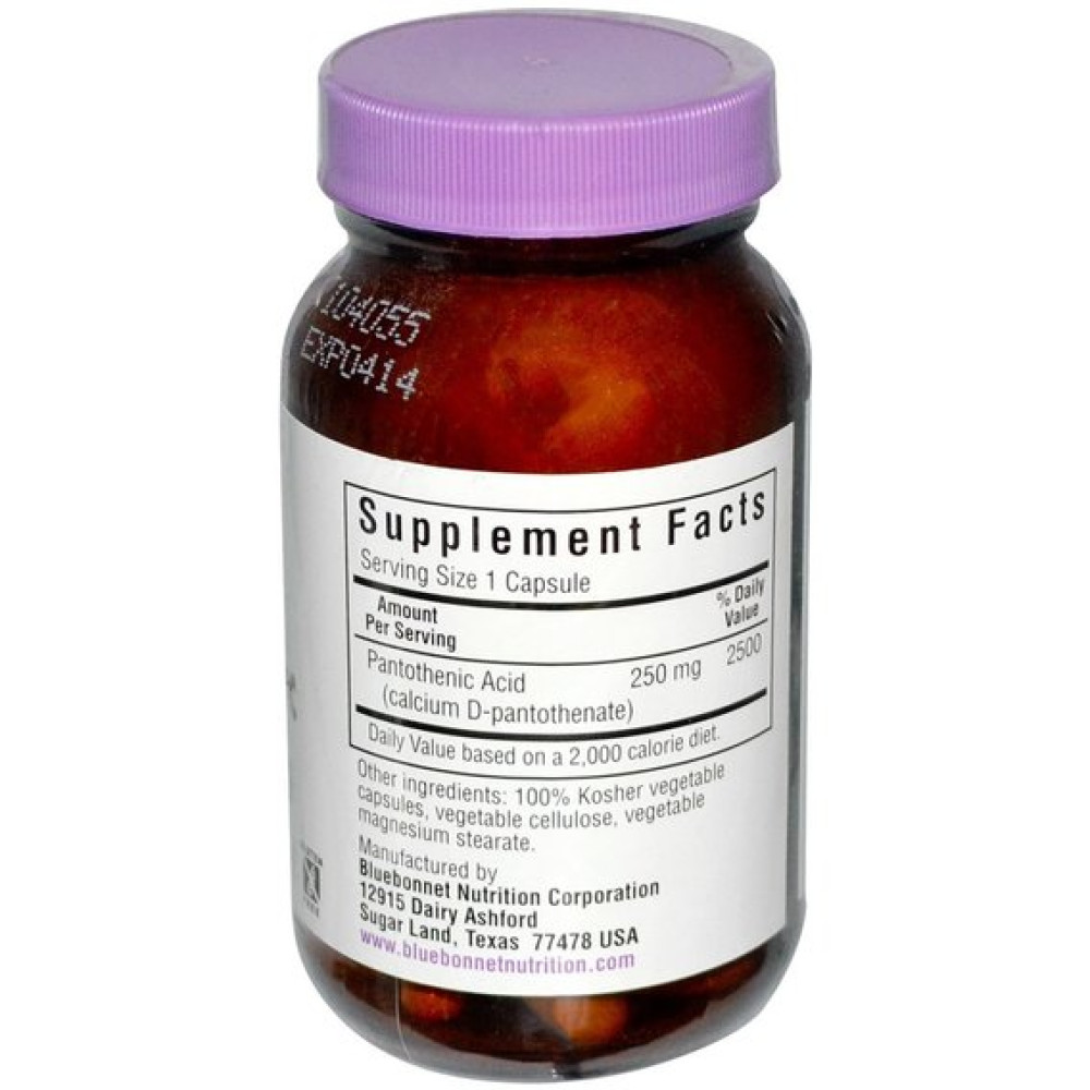 Пантотенова кислота Bluebonnet Nutrition Pantothenic Acid (B5) 250 mg 60 Veg Caps BLB0468