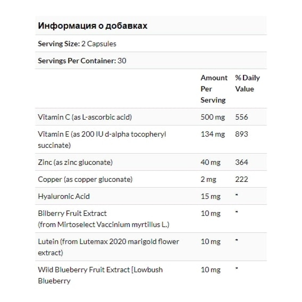 Комплекс для профілактики зору Bluebonnet Nutrition Targeted Choice, Eye Care 60 Veg Caps
