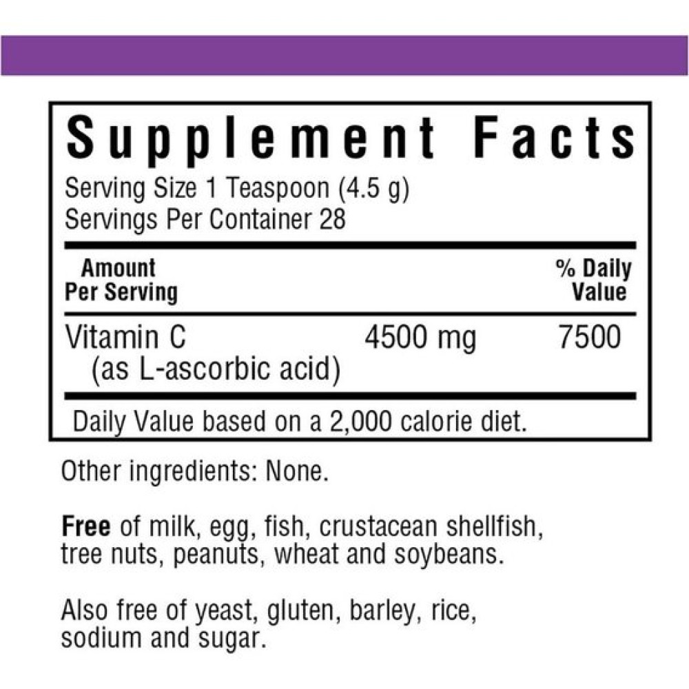 Вітамін C Bluebonnet Nutrition Vitamin C Crystals 125 g /28 servings/ BLB0540
