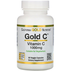 Вітамін C California Gold Nutrition Gold C, Vitamin C 1000 mg 60 Veg Caps